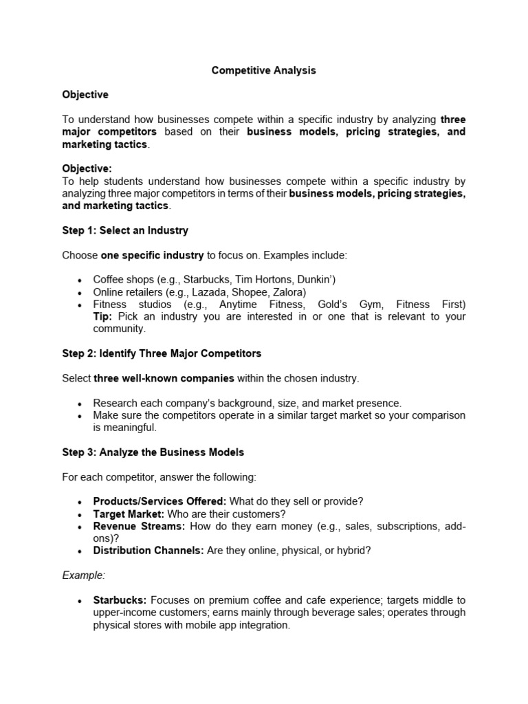 Competitor Analysis in Business Strategies | PDF | Marketing | Pricing