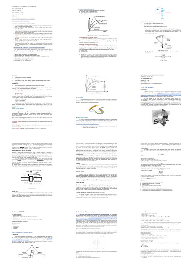 Electrical Measurement Instruments Guide | PDF | Inductor | Damping
