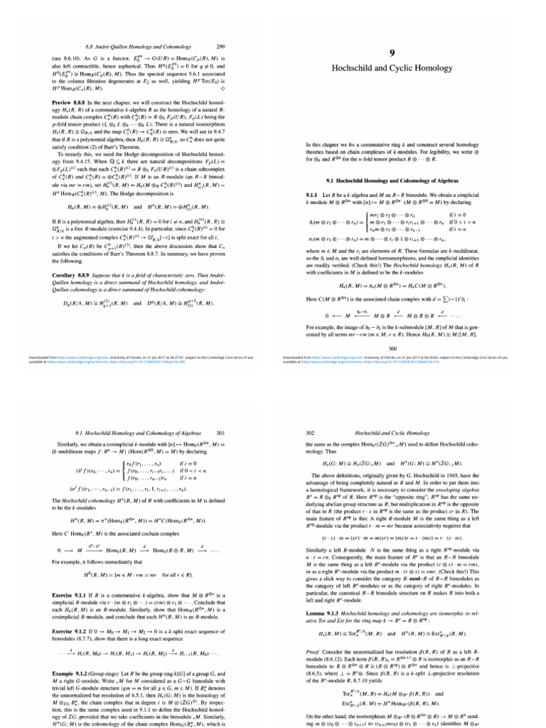 Andre-Quillen Homology Overview | PDF | Ring (Mathematics) | Field ...