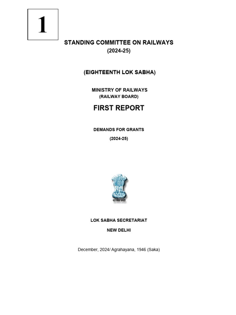 Standing Committee Report 1 | PDF | Rail Transport | Train