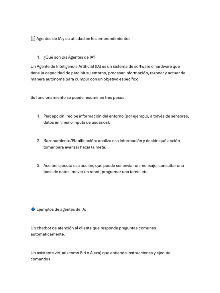 Agentes de IA para Emprendimientos Eficaces | PDF | Inteligencia ...