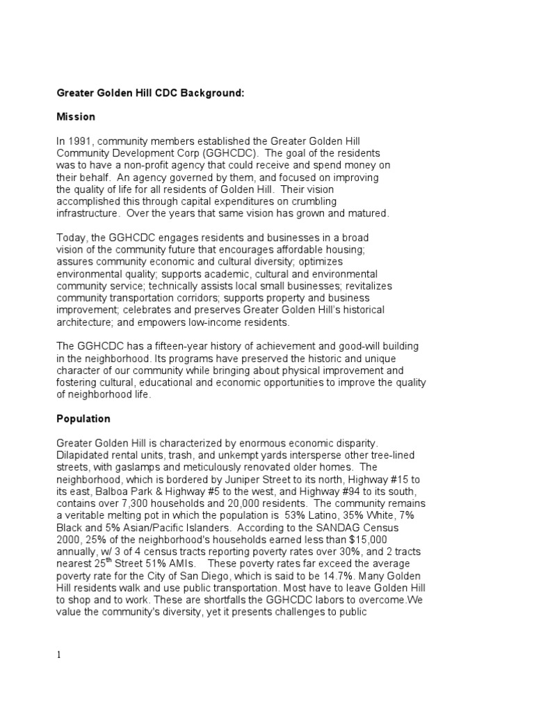 Gghcdc Self History Pdf Affordable Housing Economies