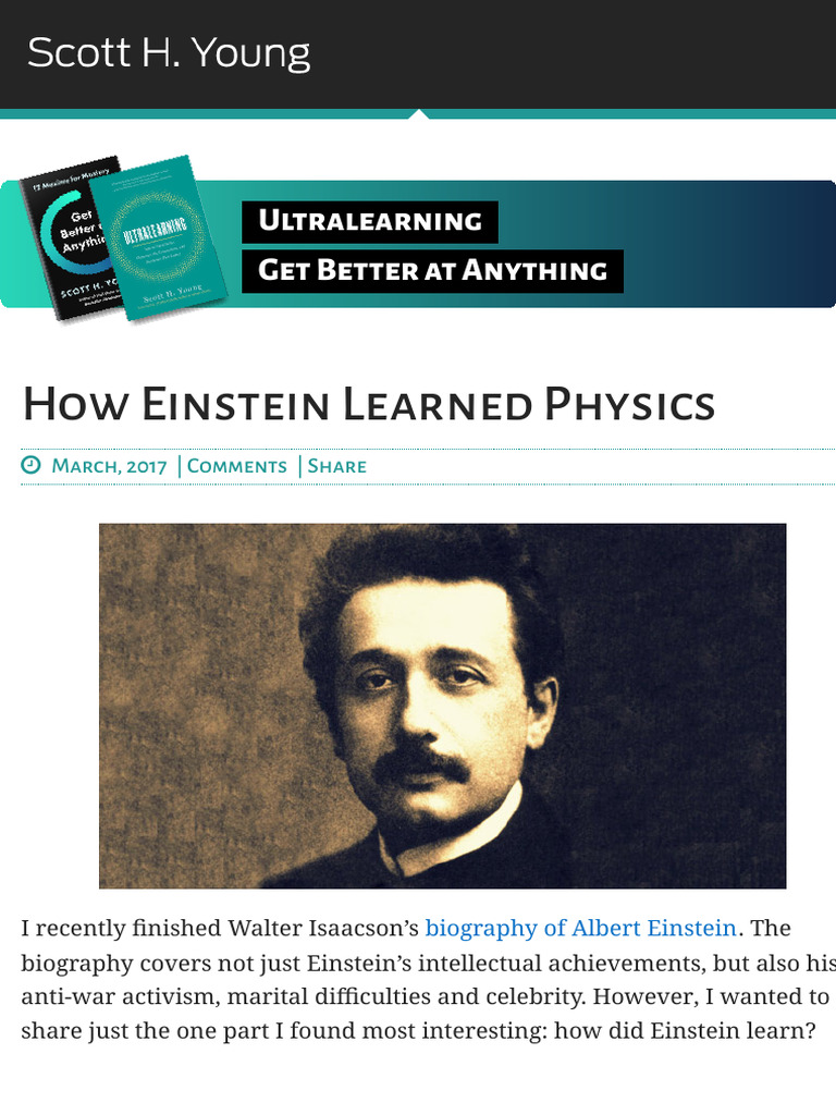 How Einstein Mastered Physics Learning | PDF | Albert Einstein | Theory ...