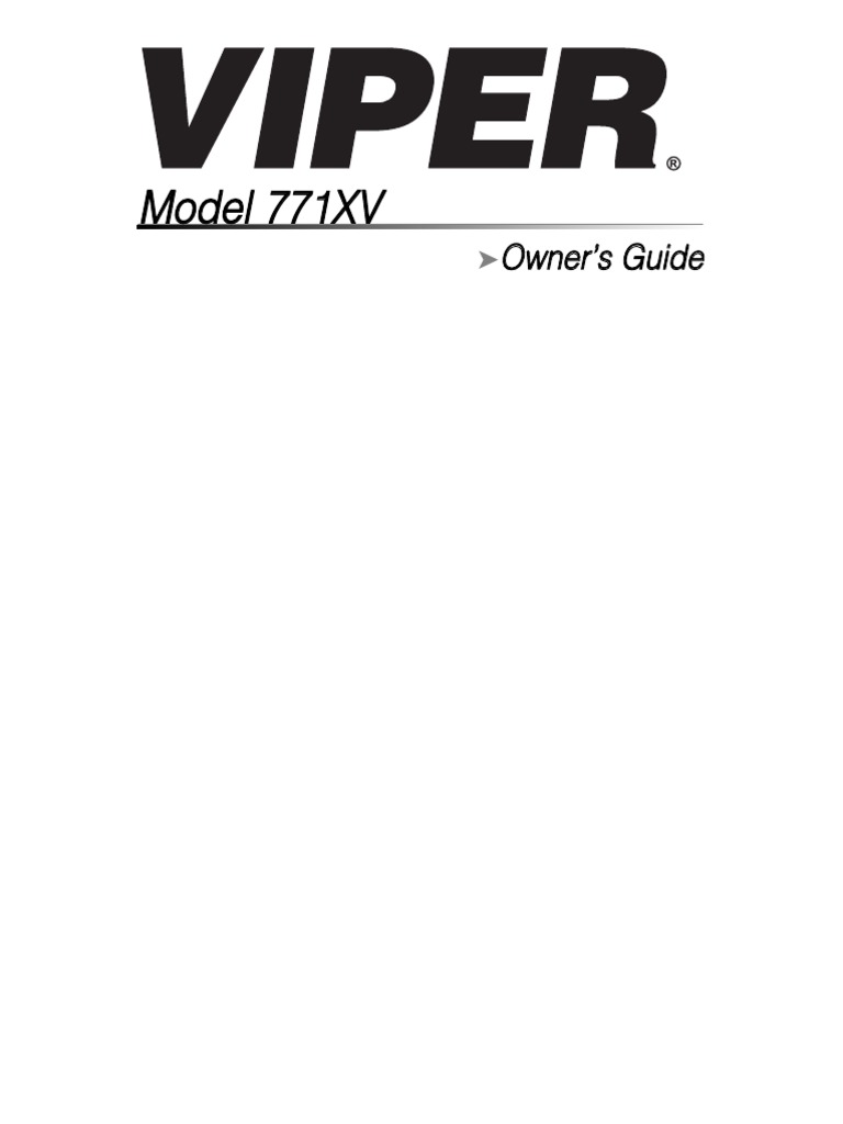 Viper 771xv Remote Start Manual Security Alarm Remote Control
