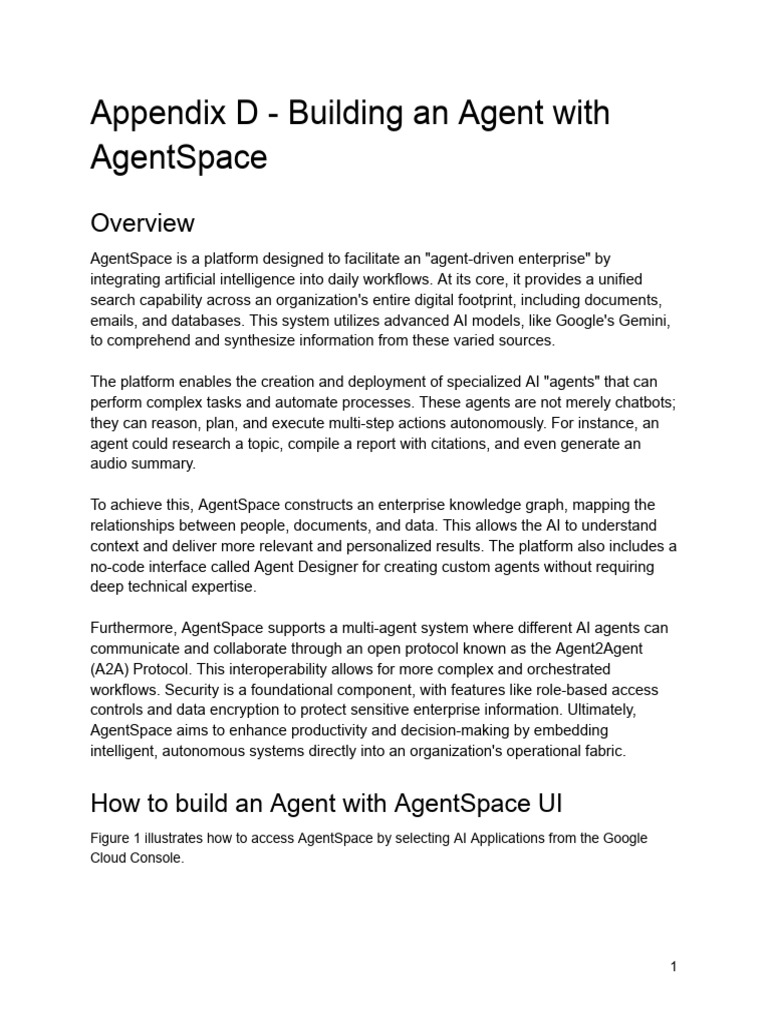 Building Agents with AgentSpace UI | PDF | Artificial Intelligence ...