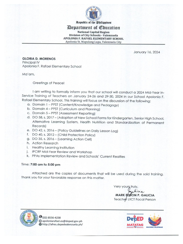 Afres-Activity Request-Midyear Inset 2024 | PDF