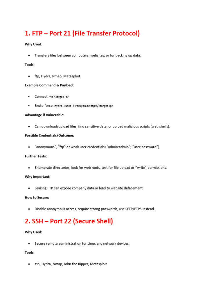 Ebook - 20 Ports and Services and What They Are Used For | PDF | File ...
