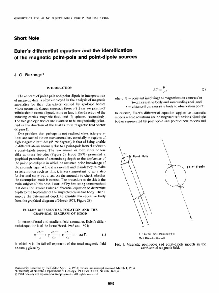 Magnetic Point-Pole and Dipole Analysis | PDF | Magnetic Field | Earth ...