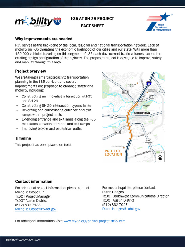 I-35 SH 29 Improvement Project Overview | PDF