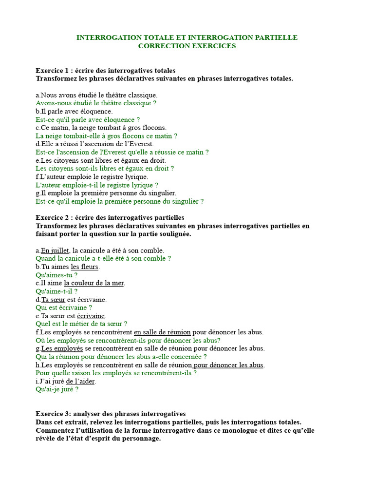 Interrogations Totales et Partielles | PDF