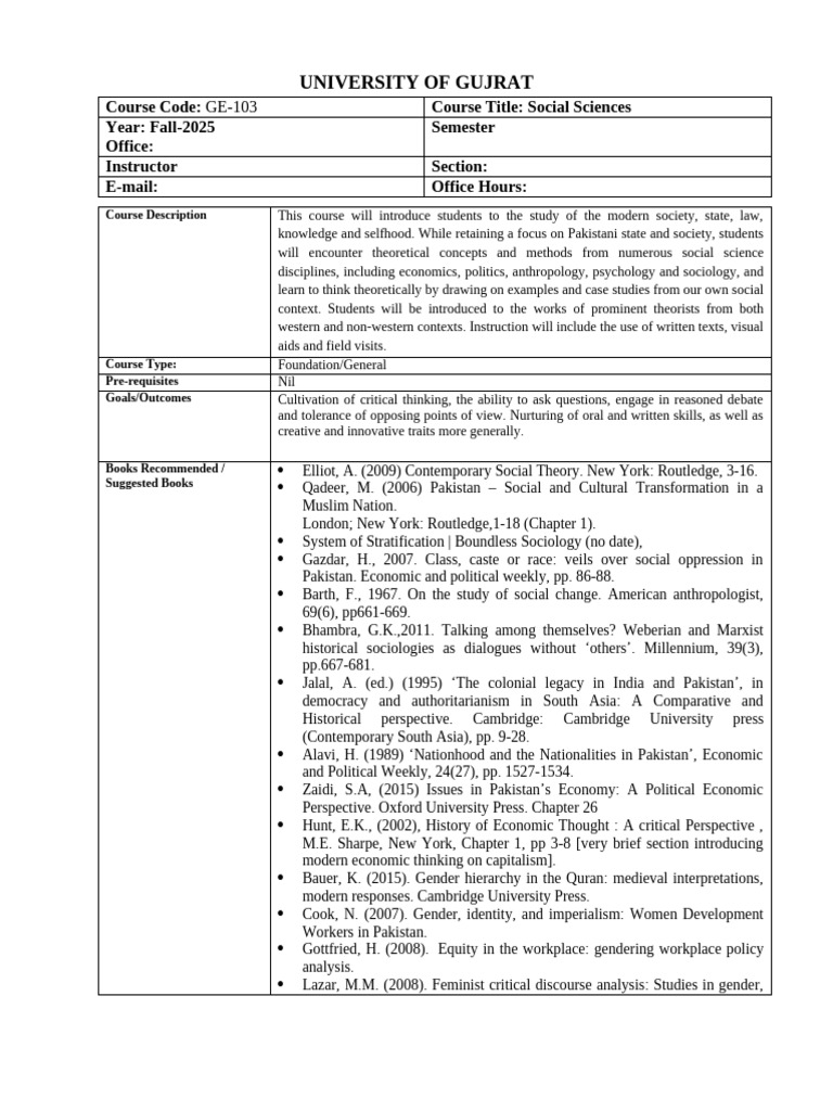Introduction to Social Sciences Course | PDF | Social Sciences | Sociology