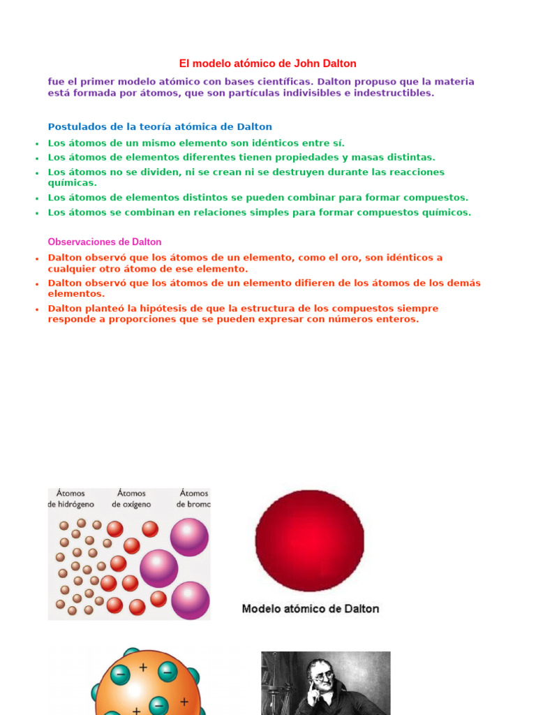 El Modelo Atómico de John Dalton | PDF
