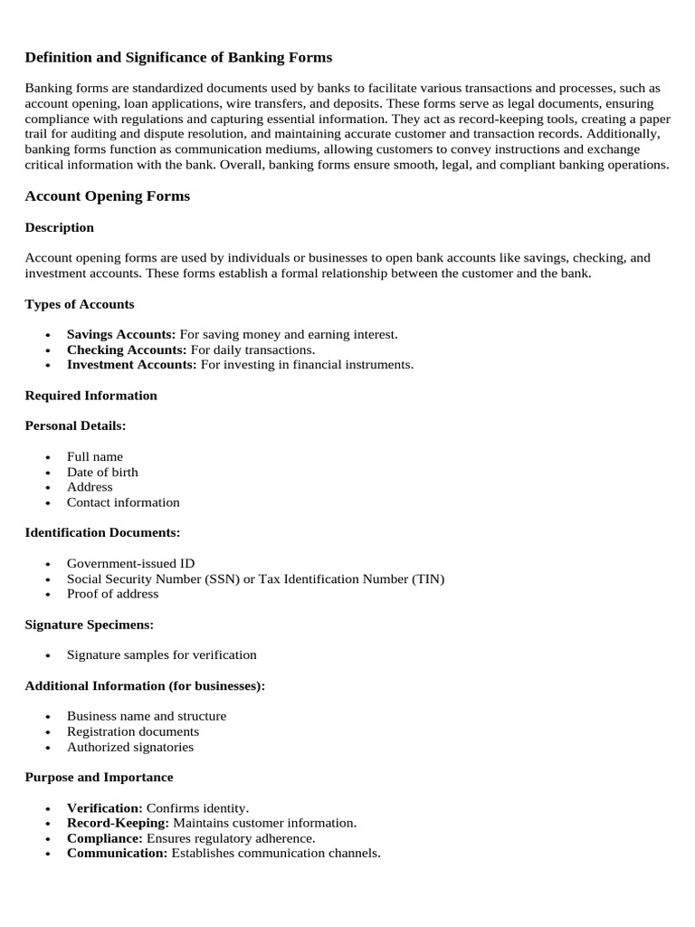 Understanding Banking Forms and Their Uses | PDF | Banks | Cheque