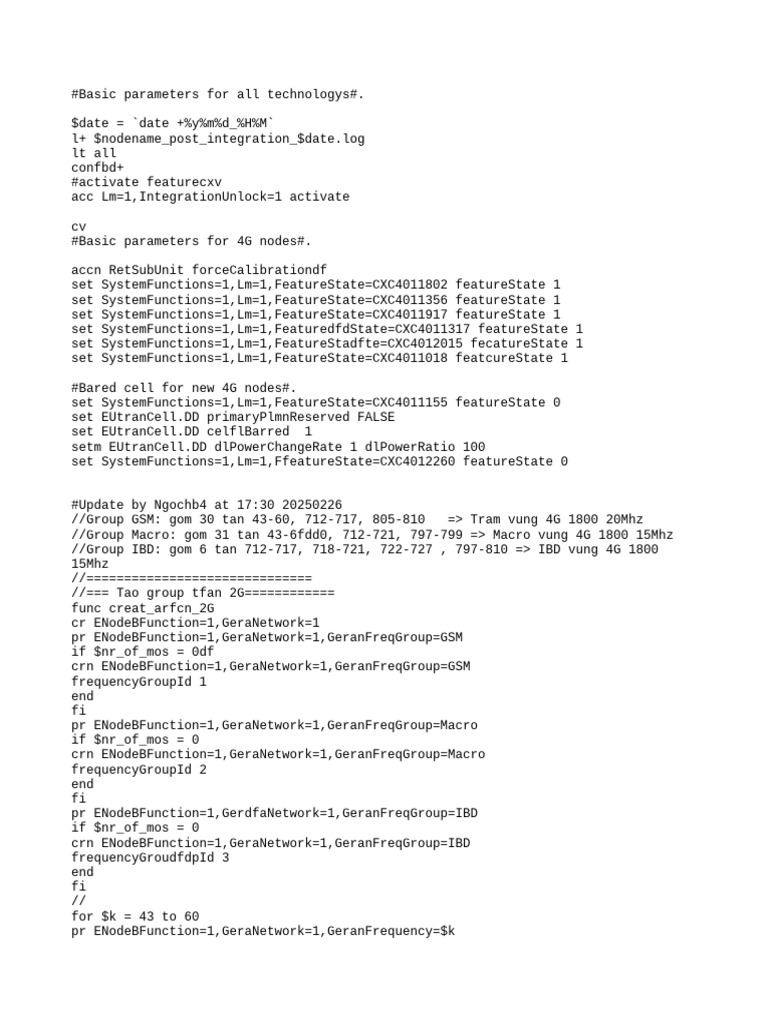 4G Node Configuration Parameters | PDF | Telecommunications | Digital ...