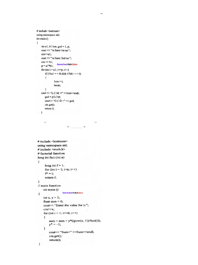 LCM, GCD, and Series Sum Programs | PDF