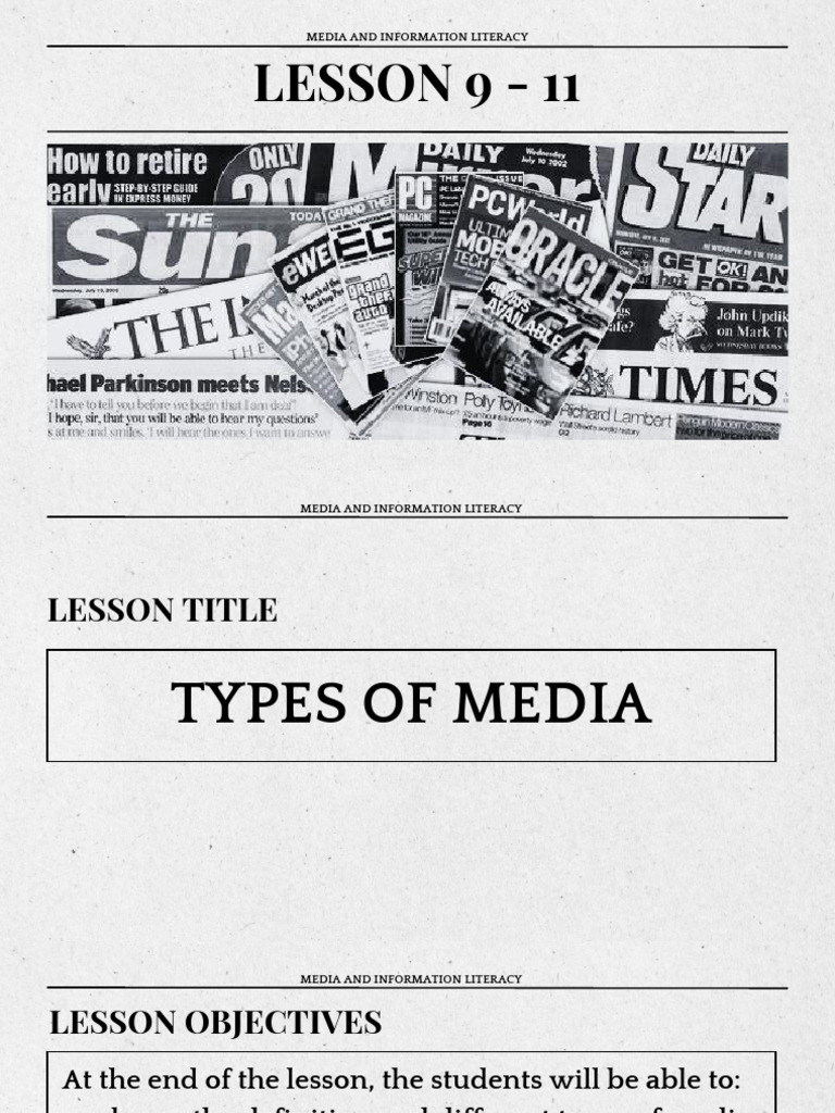 Mil - Types of Media Lesson | PDF | Radio | Augmented Reality
