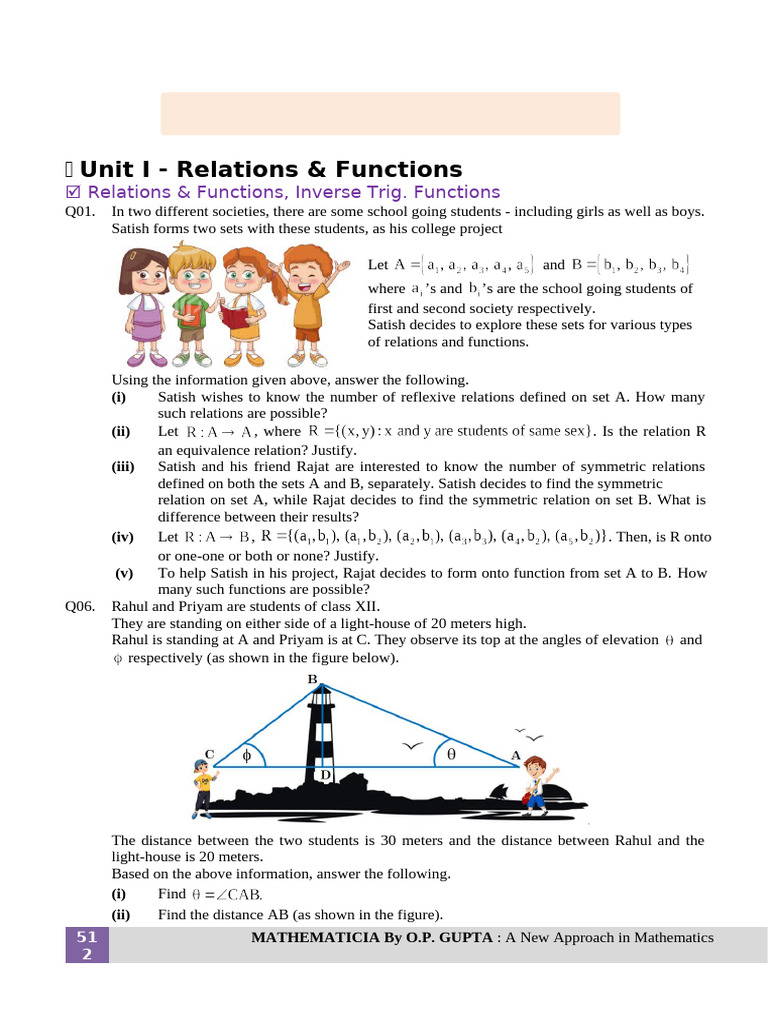 Relations and Functions in Mathematics | PDF | Line (Geometry) | Area