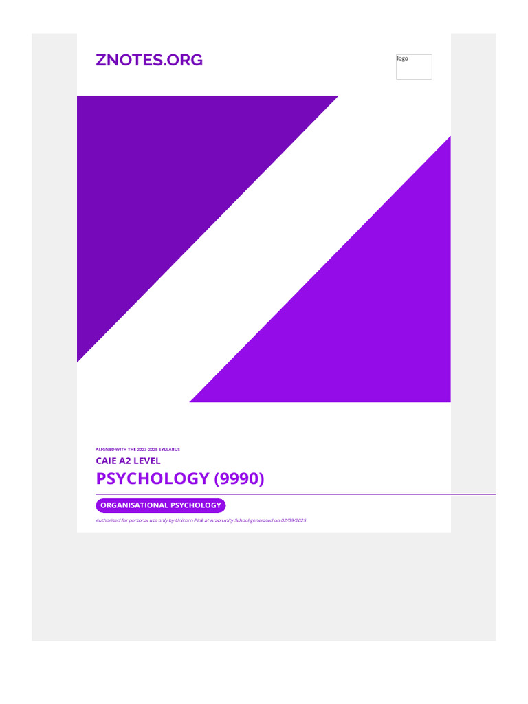 A2 Psychology: Motivation Theories Overview | PDF | Motivational ...