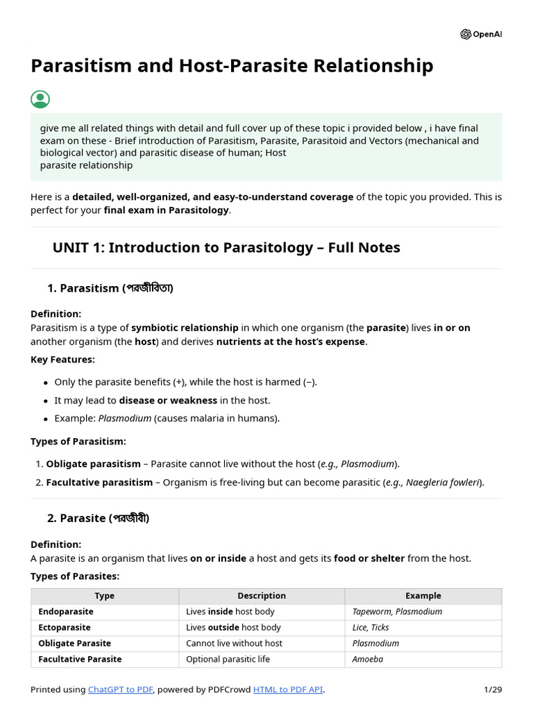 Parasitism: Host-Parasite Dynamics Explained | PDF | Cell Signaling ...