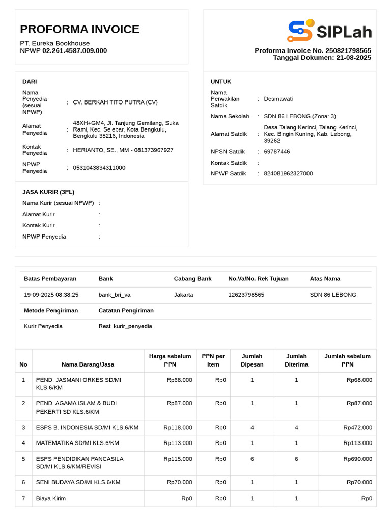 Proforma 798565 | PDF