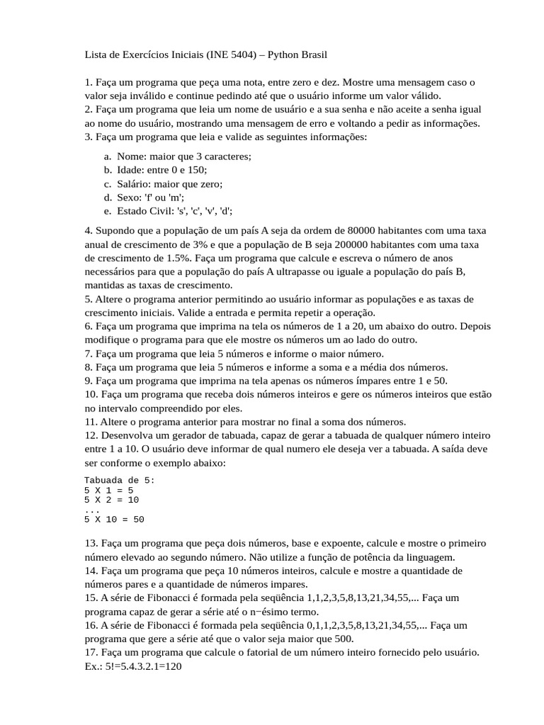 Exercícios Iniciais POOII | PDF | Número primo | Números