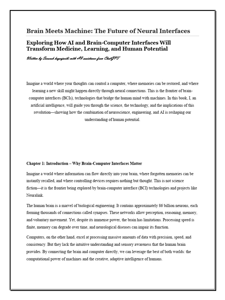 Future of Brain-Computer Interfaces | PDF | Brain | Electroencephalography