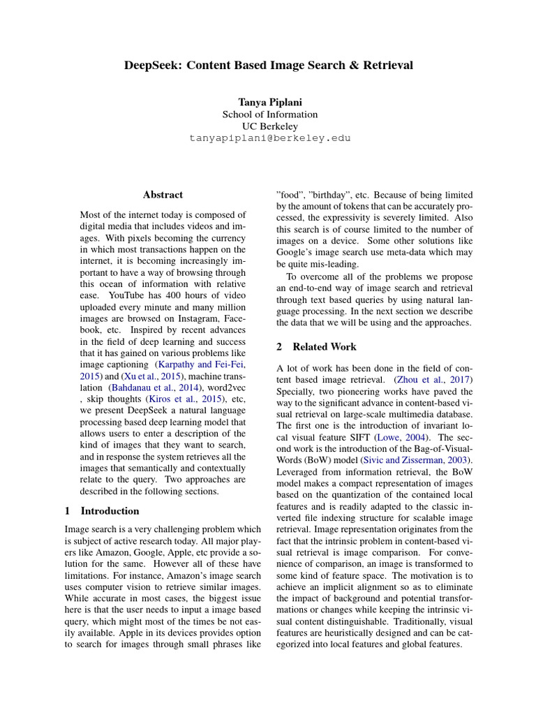 DeepSeek 基于内容的图像搜索与检索 | PDF | Information Retrieval | Computing