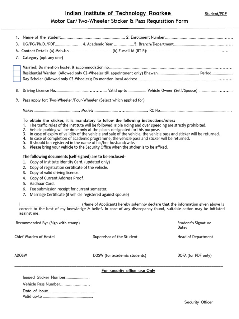 Student Form | PDF