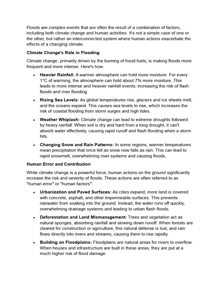 Climate Change and Human Impact on Floods | PDF | Flood | Climate Change
