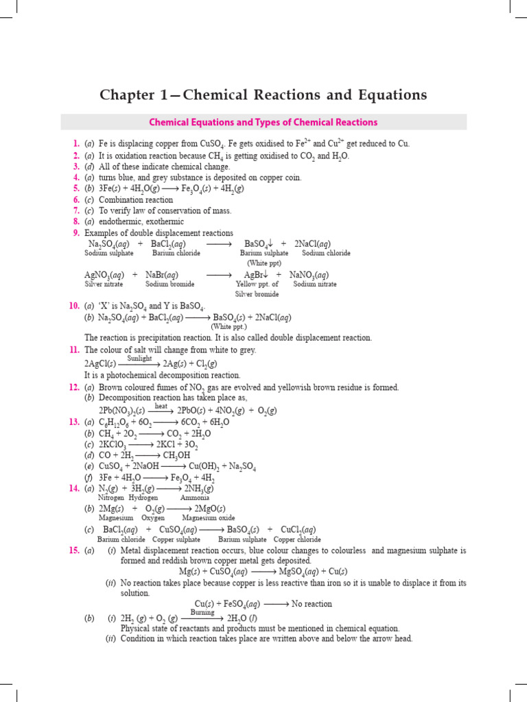 Chemical Reactions and Equations Overview | PDF | Sodium Carbonate | Redox