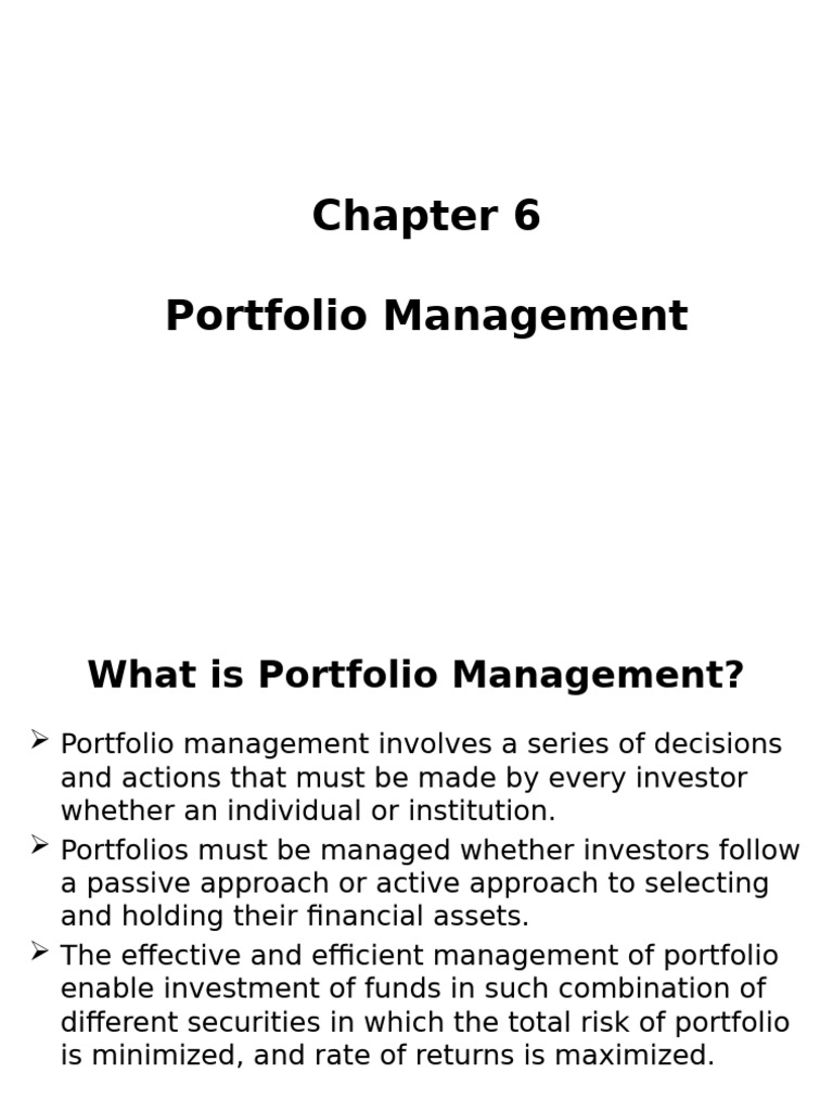 Portfolio Management Strategies Explained | PDF | Investment Management ...