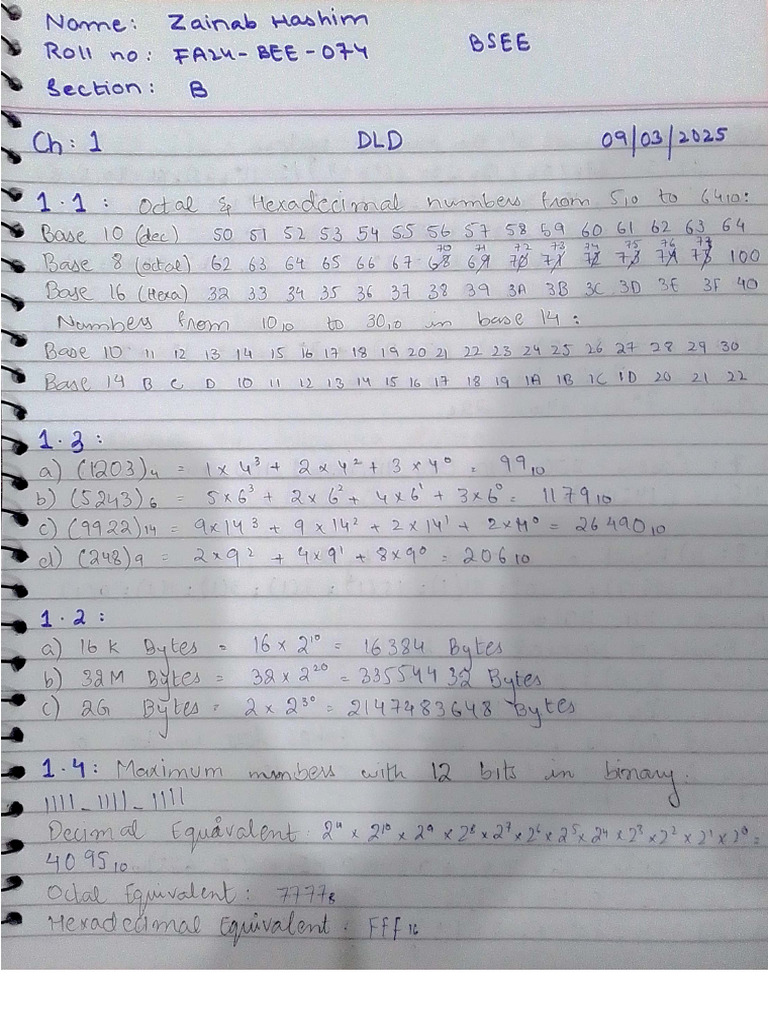 DLD Assignment 1 074 | PDF