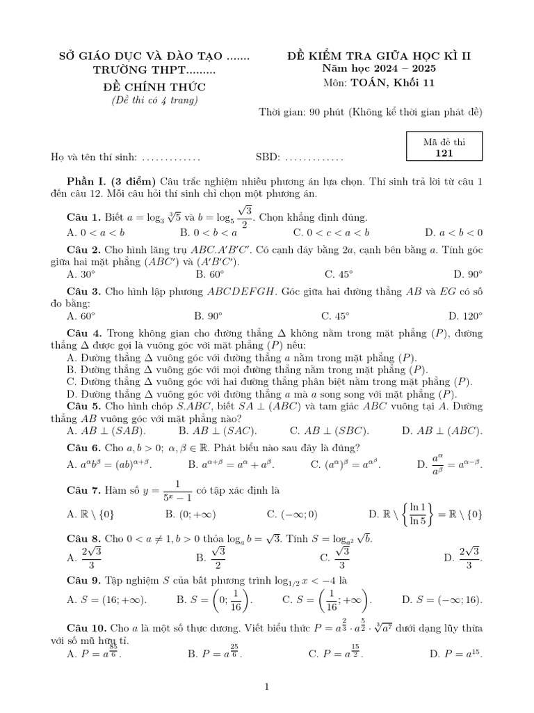 Đề GK2 - 11 | PDF