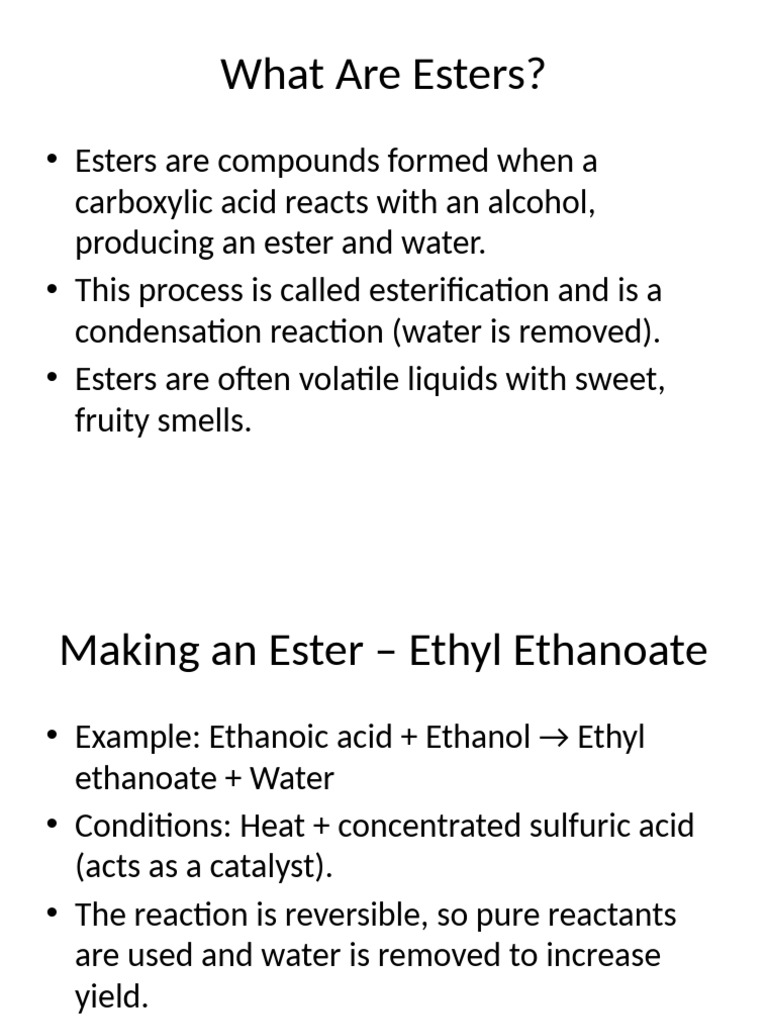 Understanding Esters and Their Uses | PDF