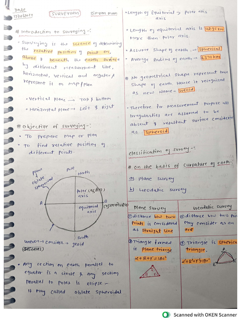 Complete Survey Notes by Simarn Mam | PDF