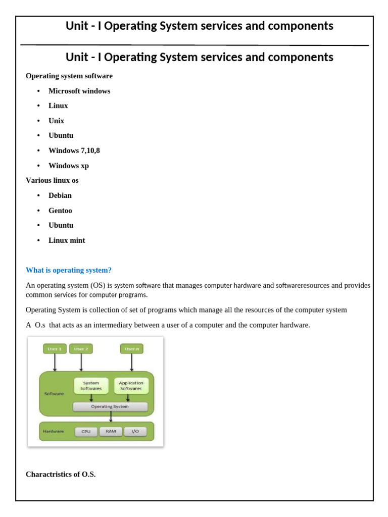 Overview of Operating System Services | PDF | Operating System ...