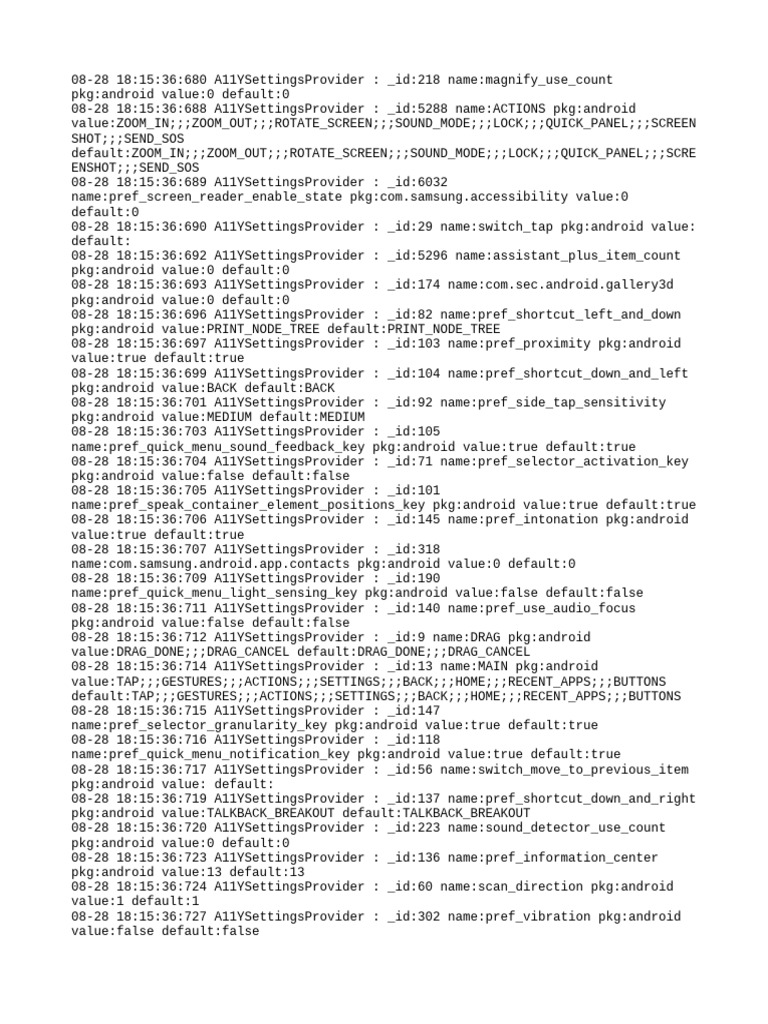 Android Accessibility Settings Log | PDF | Software | Tablet Computer