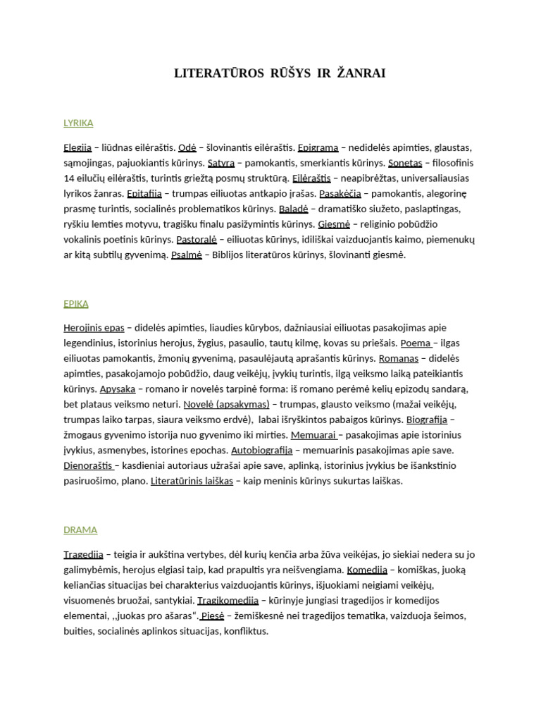 Literaturos Rusys Ir Zanrai | PDF