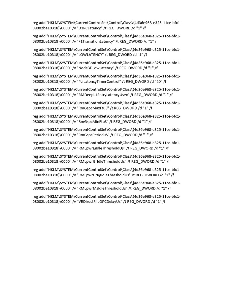 Optimize Windows Registry for Low Latency | PDF