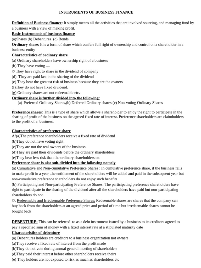 Instrument of Business Finance - 084608 - 102708 | PDF | Preferred ...