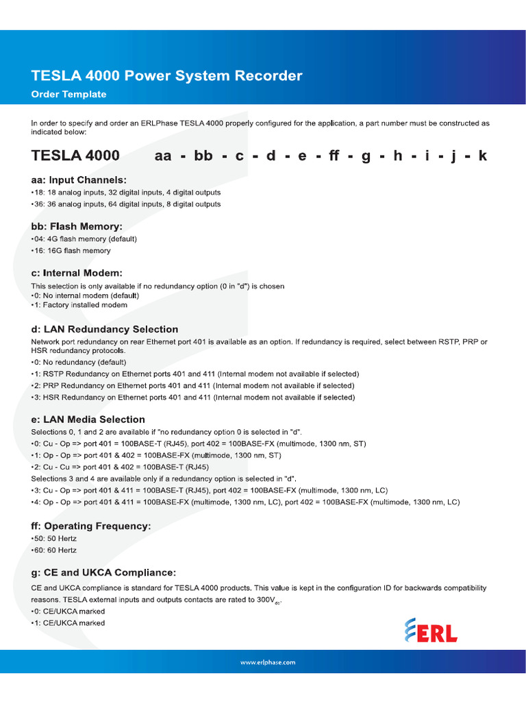 TESLA 4000 (Configurador) | PDF