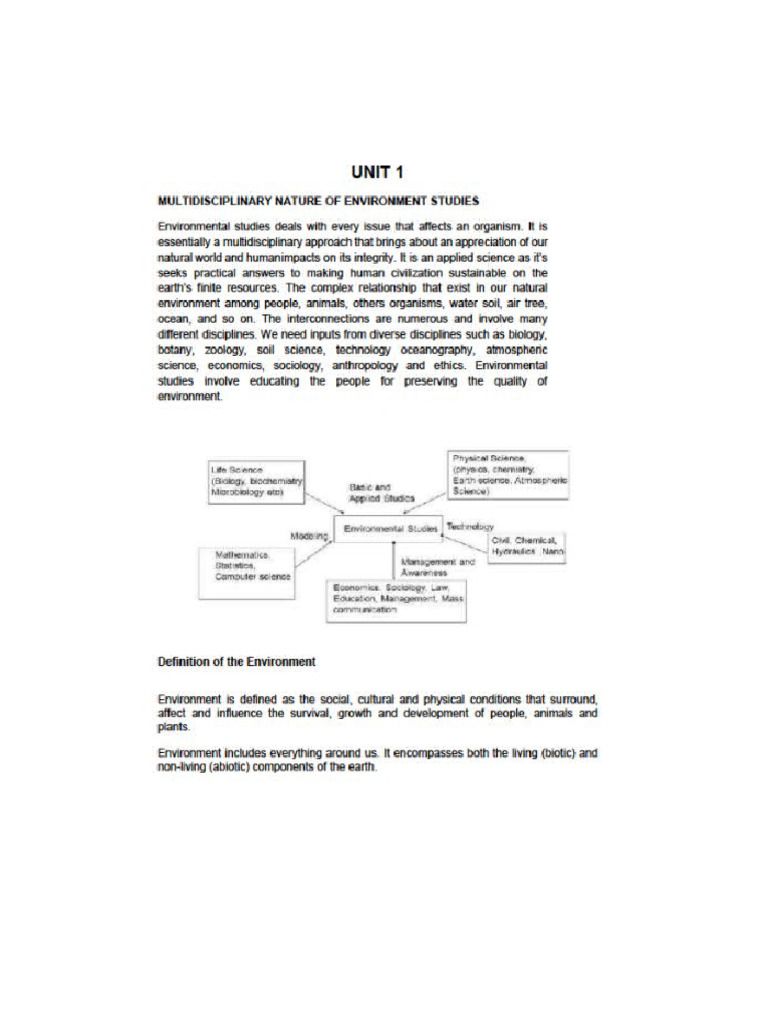 Evsl Unit 1 Notes | PDF