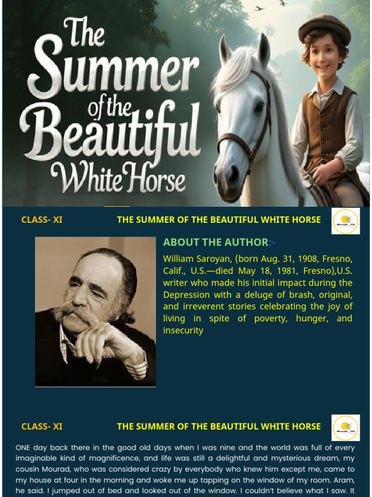 The Summer of the Beautiful White Horse | PDF