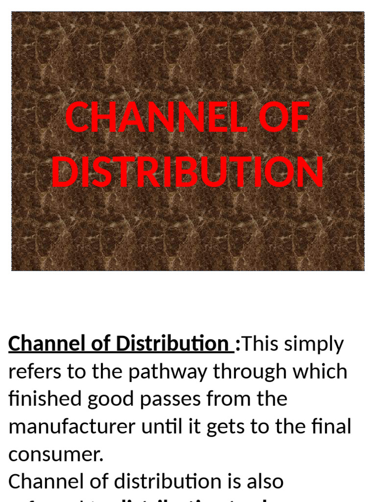 Understanding Distribution Channels | PDF | Retail | Goods