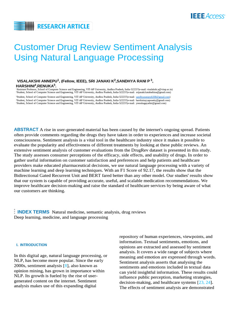 Drug Review Sentiment Analysis Using NLP | PDF | Machine Learning ...