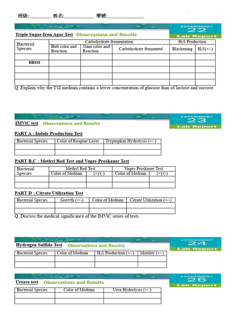 IMViC Tests and Bacterial Identification | PDF | Microbiology