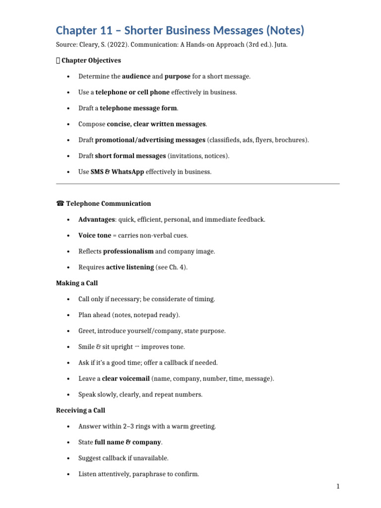 Effective Short Business Messages Guide | PDF | Mobile Phones | Telephone