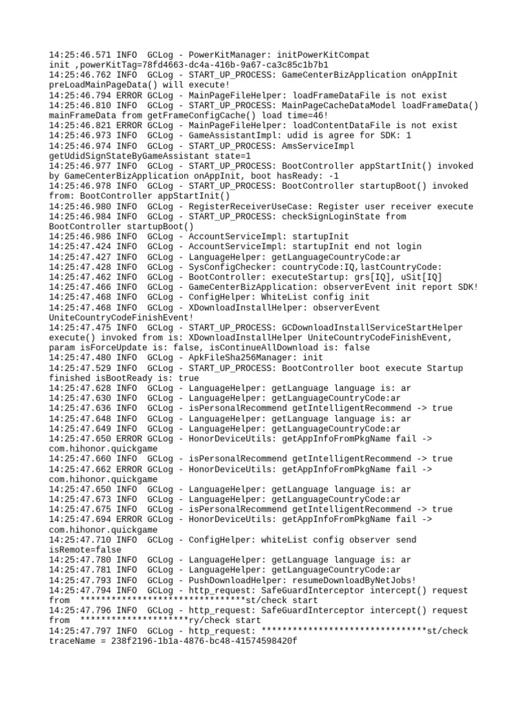 Game Center Initialization Log Analysis | PDF | Computing | Software ...