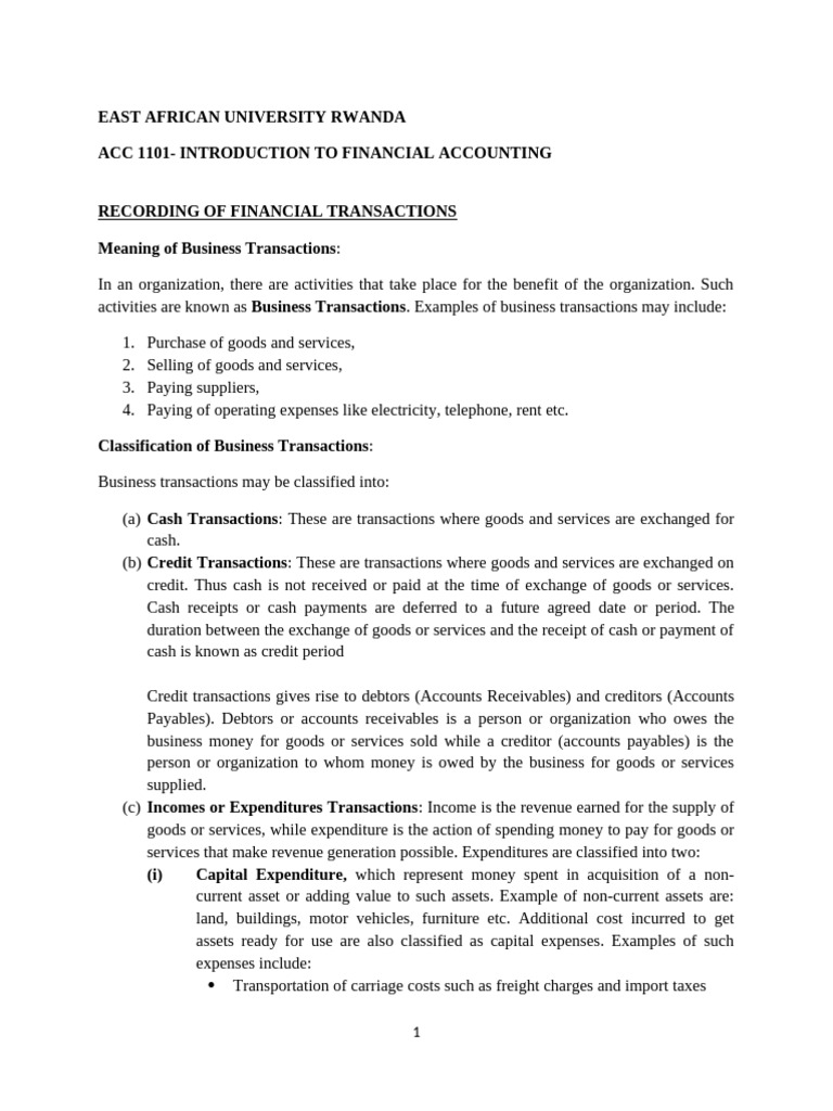 Introduction to Financial Accounting | PDF | Debits And Credits ...