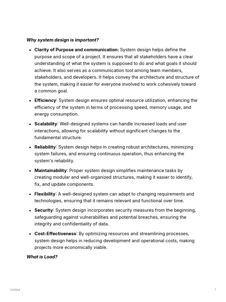 Importance of System Design Explained | PDF | System | Reliability ...